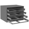 Durham 303-95 Gray Cold Rolled Steel Easy Glide Slide Rack for 4 Large Compartment Box, 20" Width x 15" Height x 15-3/4" Depth view 1