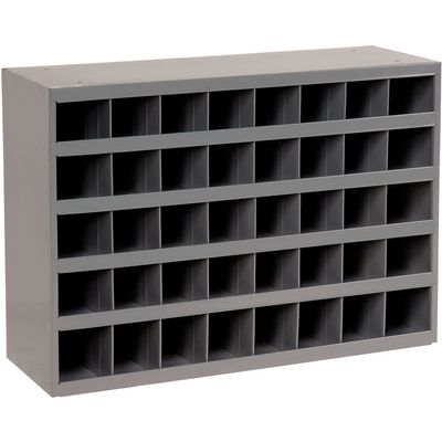 Durham 359-95 Gray Cold Rolled Steel 40 Opening Bin with Slope Self Design, 33-3/4" Width x 23-7/8" Height x 12" Depth