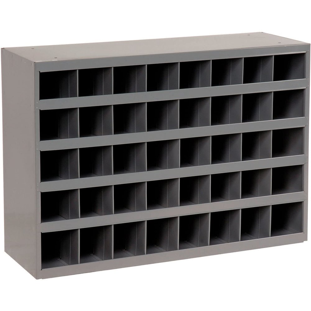 Durham 359-95 Gray Cold Rolled Steel 40 Opening Bin with Slope Self Design, 33-3/4" Width x 23-7/8" Height x 12" Depth