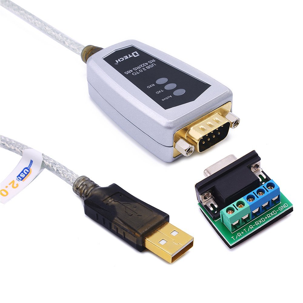 DTECH USB to RS422 RS485 Serial Port Converter Adapter Cable with FTDI Chip Supports Windows 11 10 8 7 XP Mac -1.5 Feet