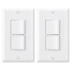 BAOMAIN Decorator Double Rocker Light Switch, Two Single Pole Paddle Switch view 1
