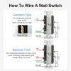 BAOMAIN Decorator Double Rocker Light Switch, Two Single Pole Paddle Switch view 2
