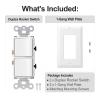 BAOMAIN Decorator Double Rocker Light Switch, Two Single Pole Paddle Switch view 3