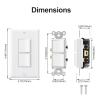 BAOMAIN Decorator Double Rocker Light Switch, Two Single Pole Paddle Switch view 4