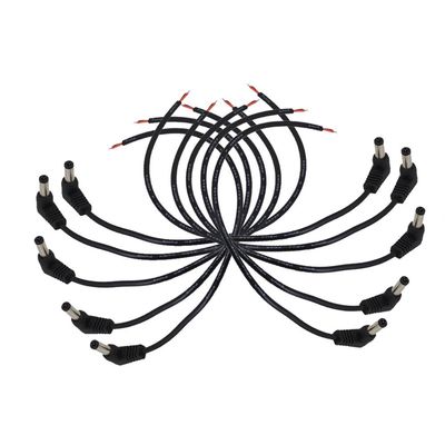 10pcs DC Tip Power Jack Connector Male Right Angle Cord Cable 5.5 x 2.1mm
