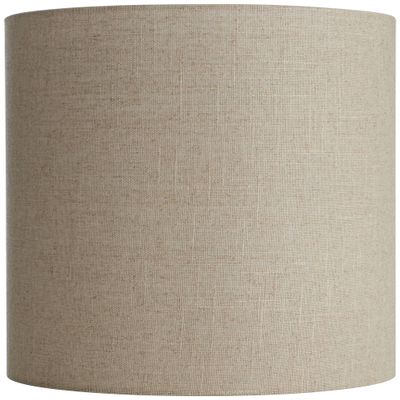 14" Top x 14" Bottom x 15" High x Lamp Shade Replacement Large Tall Oatmeal Beige Drum Round Rustic Farmhouse Western Linen Fabric Spider Harp Finial - Springcrest