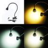 QUANS 5W 3 Colors LED Clip on Tube Flexible Work Desk Table Bed Light Black view 2