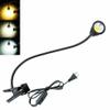 QUANS 5W 3 Colors LED Clip on Tube Flexible Work Desk Table Bed Light Black view 3
