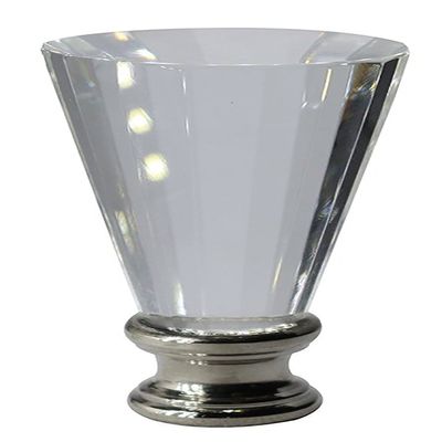 Urbanest Crystal Trumpet Lamp Finial, Brushed Steel Base