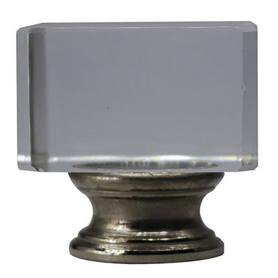 Urbanest Crystal Glace Lamp Finial, Brushed Steel, 1 1/2-inch Tall
