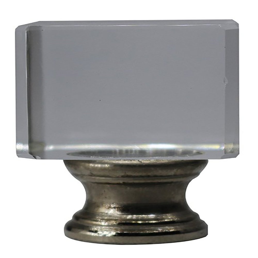Urbanest Crystal Glace Lamp Finial, Brushed Steel, 1 1/2-inch Tall