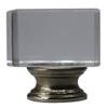 Urbanest Crystal Glace Lamp Finial, Brushed Steel, 1 1/2-inch Tall view 1