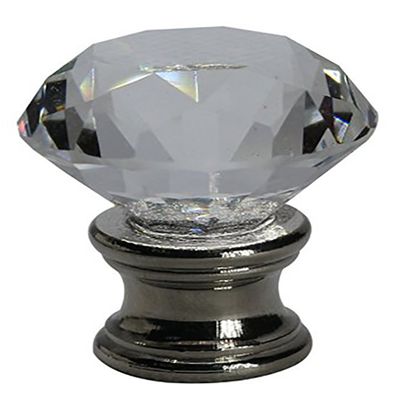 Urbanest Crystal Duchess Lamp Finial, Brushed Steel Base