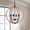Benita Natural Wood 4-Light Orb Chandelier FD-3566-XNE view 3
