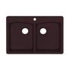 Swanstone QZ03322ED.170 Granite 1-Hole Drop in Double-Bowl Kitchen Sink, 32-in L X 19.25-in W X 9-in H, Espresso view 1