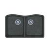 Swanstone QU03322ED.077 Granite Undermount Double-Bowl Kitchen Sink, 33-in L X 22-in W X 9-in H, Nero view 1