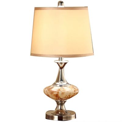 LIN XIAO HAO mayu Table Lamp with Switch Bedroom Bedside Lamp Simple Fashion Hotel Metal Chassis & Cloth Shade Desk Lamp