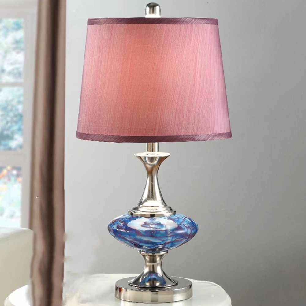 LIN XIAO HAO mayu Table Lamp with Switch Bedroom Bedside Lamp Simple Fashion Hotel Metal Chassis & Cloth Shade Desk Lamp