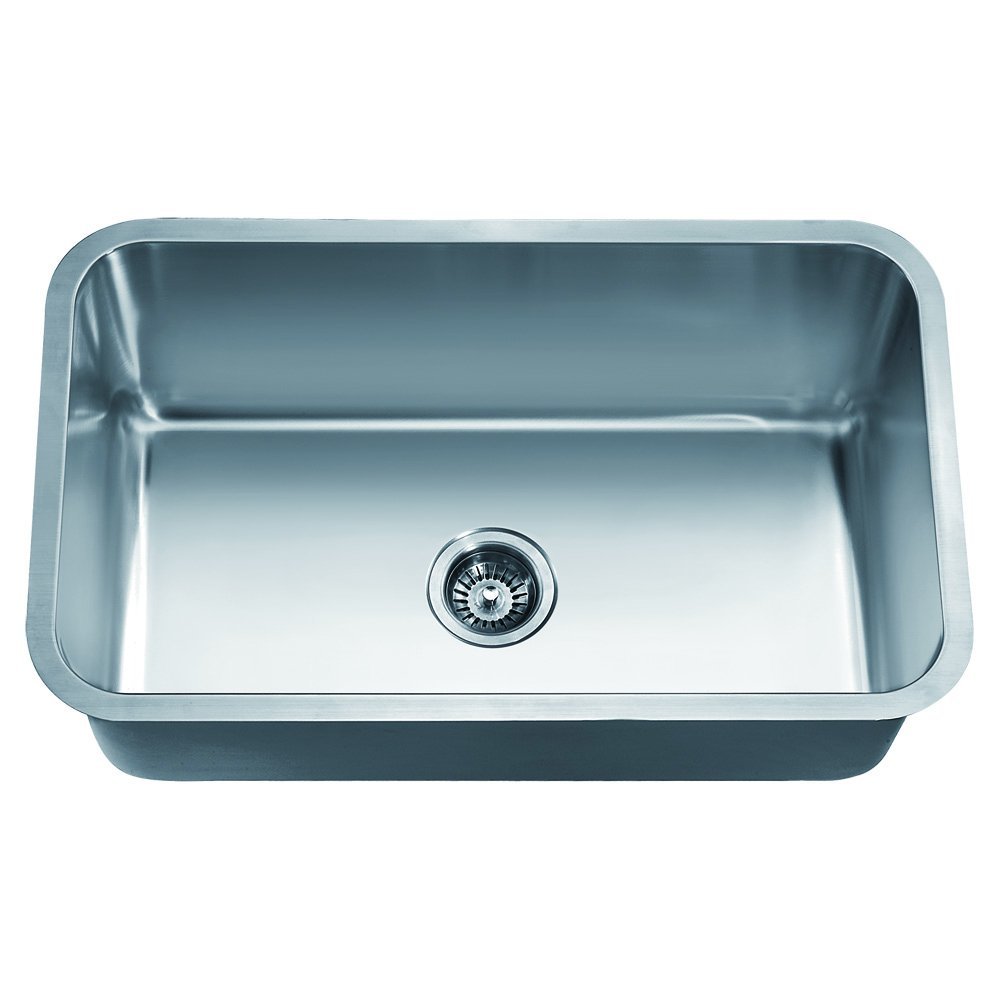 Dawn ASU106 Undermount Single Bowl Sink, Polished Satin
