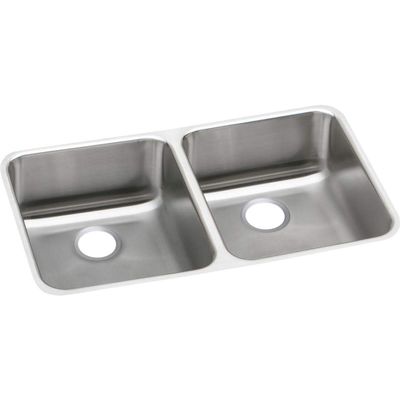 Elkay ELUH311810L Gourmet Lustertone Stainless Steel 30-3/4" x 18-1/2" Double Basin Undermount Kitchen Sink, 36"