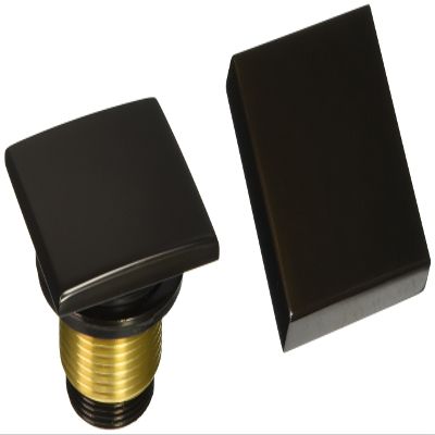 Jaclo 539-ORB Toe Control Drain Strainer with Square No Hole Faceplate, 2", Oil Rubbed Bronze