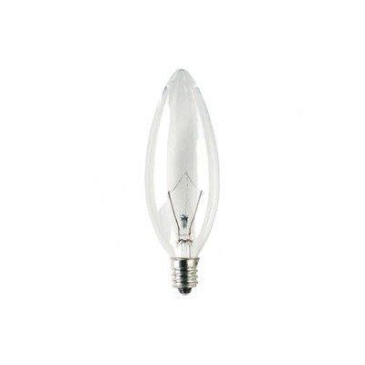 10 Pack 25 Watt B8 Candelabra Base 120 Volt 3000 Hour Clear Chandelier Lightbulb