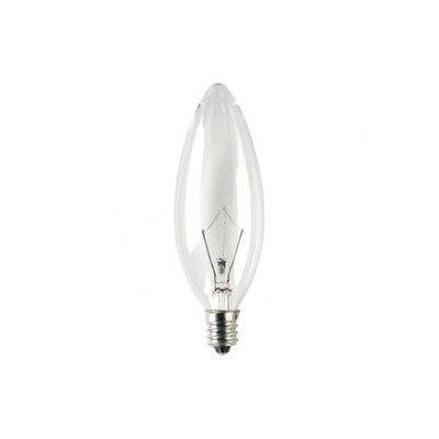 10 Pack 25 Watt B8 Candelabra Base 120 Volt 3000 Hour Clear Chandelier Lightbulb