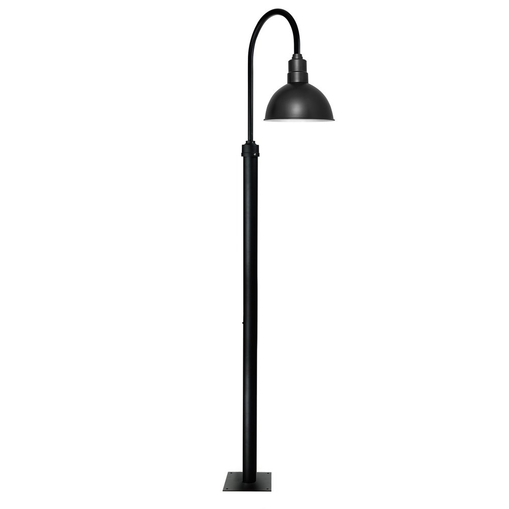 Cocoweb Blackspot 96" Outdoor LED Barn Post Light in Black with 12" Shade in Matte Black - BBSP12FB-2PB