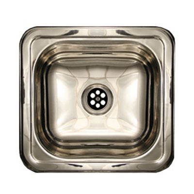 Whitehaus WH693ABL-POSS Rectangular 14 3/4-Inch Drop-In Bar Sink with a Smooth Surface, Polished Stainless Steel