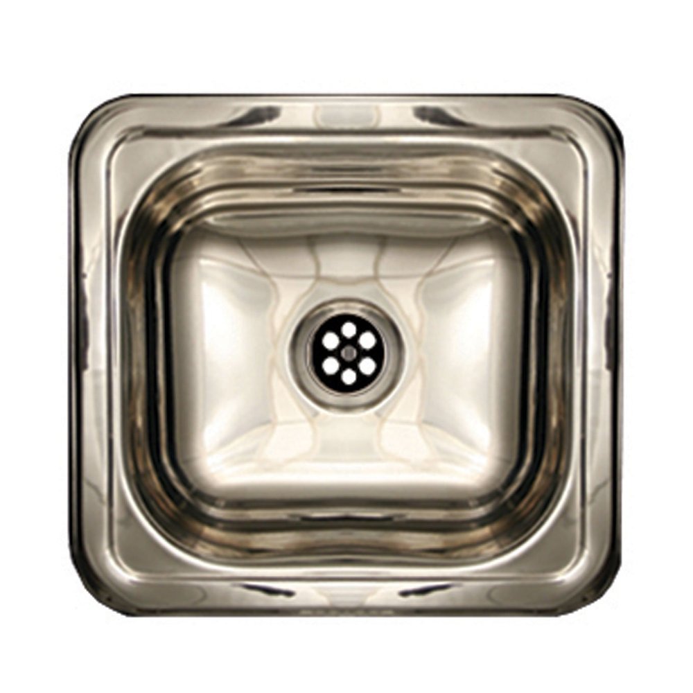 Whitehaus WH693ABL-POSS Rectangular 14 3/4-Inch Drop-In Bar Sink with a Smooth Surface, Polished Stainless Steel