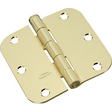 National Hardware N830-322 3-1/2 Round Corners Bright Brass Door Hinge