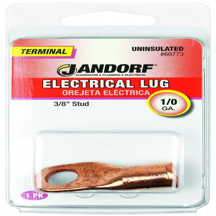 Terminal, Electrical Lug, 1/0 Gauge, Uninsulated, 3/8 Inch: Reliable Solution for Efficient Wiring