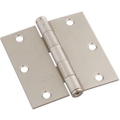 National Hardware N830-250 3 Square Corners Satin Nickel Door Hinge