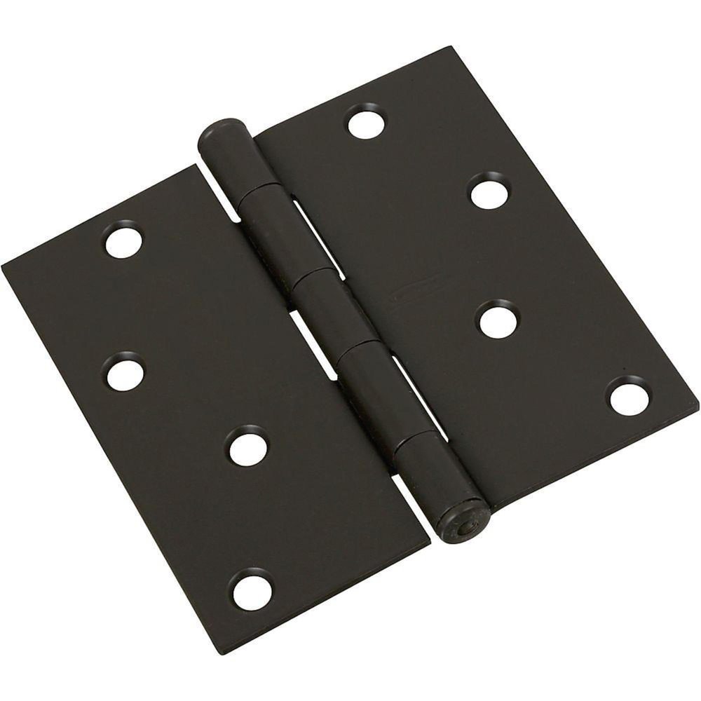National Hardware N830-204 4 Square Corners Oil Rubbed Bronze Door Hinge