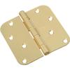 National Hardware N830-225 4 Round Corners Satin Brass Door Hinge view 1