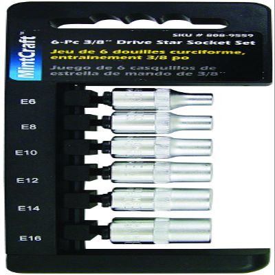 6pc 3/8dr Star Socket Set