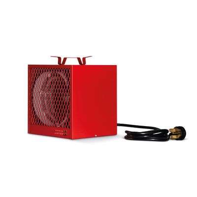 Stelpro Portable Construction Heater 4800W / 240V (3600W / 208V) 30A 250 V Plug Rugged Steel Housing Built-In Thermostat Safety Thermal Protection Heats Quickly (ASCH48T) Red