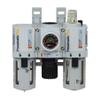 PneumaticPlus PPC2-N02DG Mini Compressed Air Filter Regulator Lubricator Combo 1/4" NPT - Poly Bowl, Auto Drain, Embedded Gauge view 2