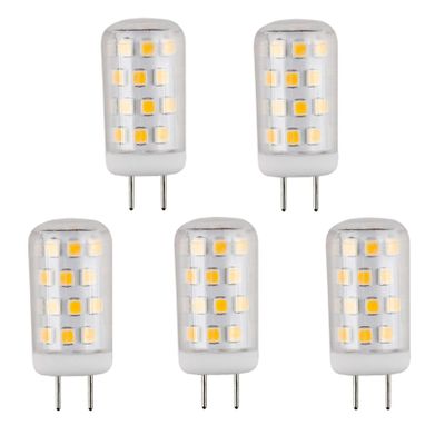 CBconcept UL-Listed, JCD 120 Volt GY6.35 LED Light Bulb, 5-Pack, 3 Watt, 330 Lumen, Warm White 3000K, 360 Beam Angle, 35W Equivalent, G6.35/GY6.35 Halogen/Xenon/Incandescent Replacement Bulb