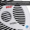 Pyle 6.5 Dual Marine Speakers - 2 Way Waterproof and Weather Resistant Outdoor Audio Stereo Sound System with 150 Watt Power, Polypropylene Cone and Cloth Surround - 1 Pair - PLMR60S (Silver) view 3