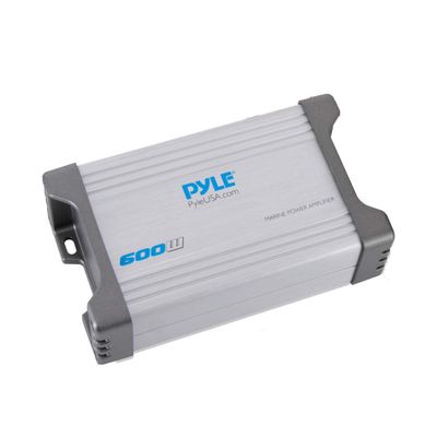 Pyle 2-Channel Marine Amplifier Receiver - Waterproof and Weatherproof Audio Subwoofer for Boat Stereo Speaker & Other Watercraft - 600 Watt Power, Wired RCA, AUX and MP3 Audio Input Cable - PLMRMP2A