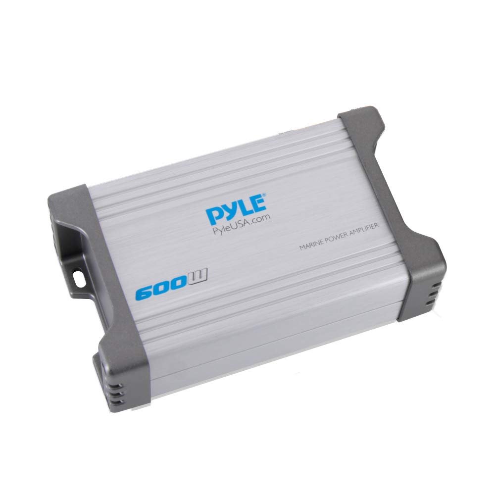 Pyle 2-Channel Marine Amplifier Receiver - Waterproof and Weatherproof Audio Subwoofer for Boat Stereo Speaker & Other Watercraft - 600 Watt Power, Wired RCA, AUX and MP3 Audio Input Cable - PLMRMP2A