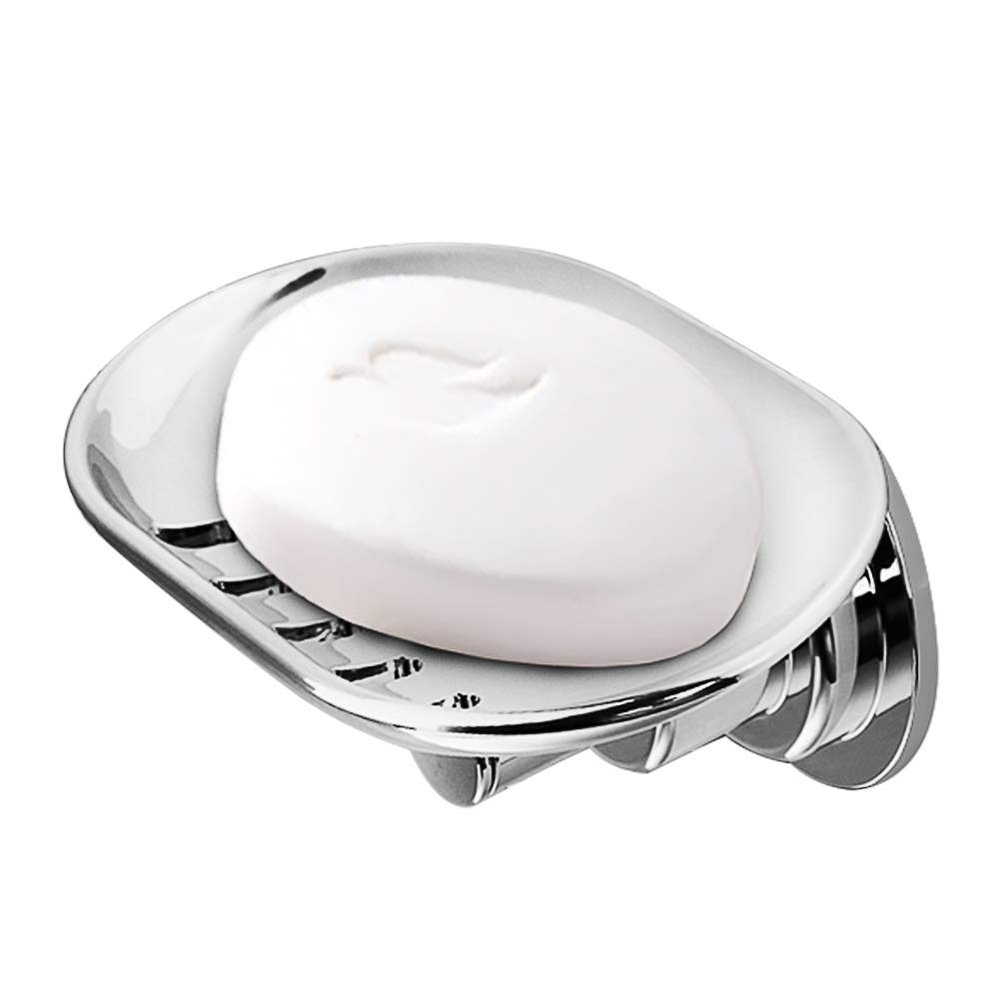 BOPai Elegant Suction Cup Soap Dish, Chrome