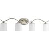 Progress Lighting P2021-09 Inspire Collection Etched Glass Traditional Bath Vanity Light, 4-Light, Brushed Nickel view 1