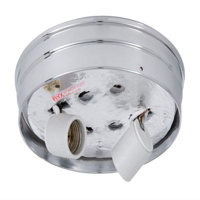 B&P Lamp Flush Mount 8 Inch Wired Shade Holder (Silver)