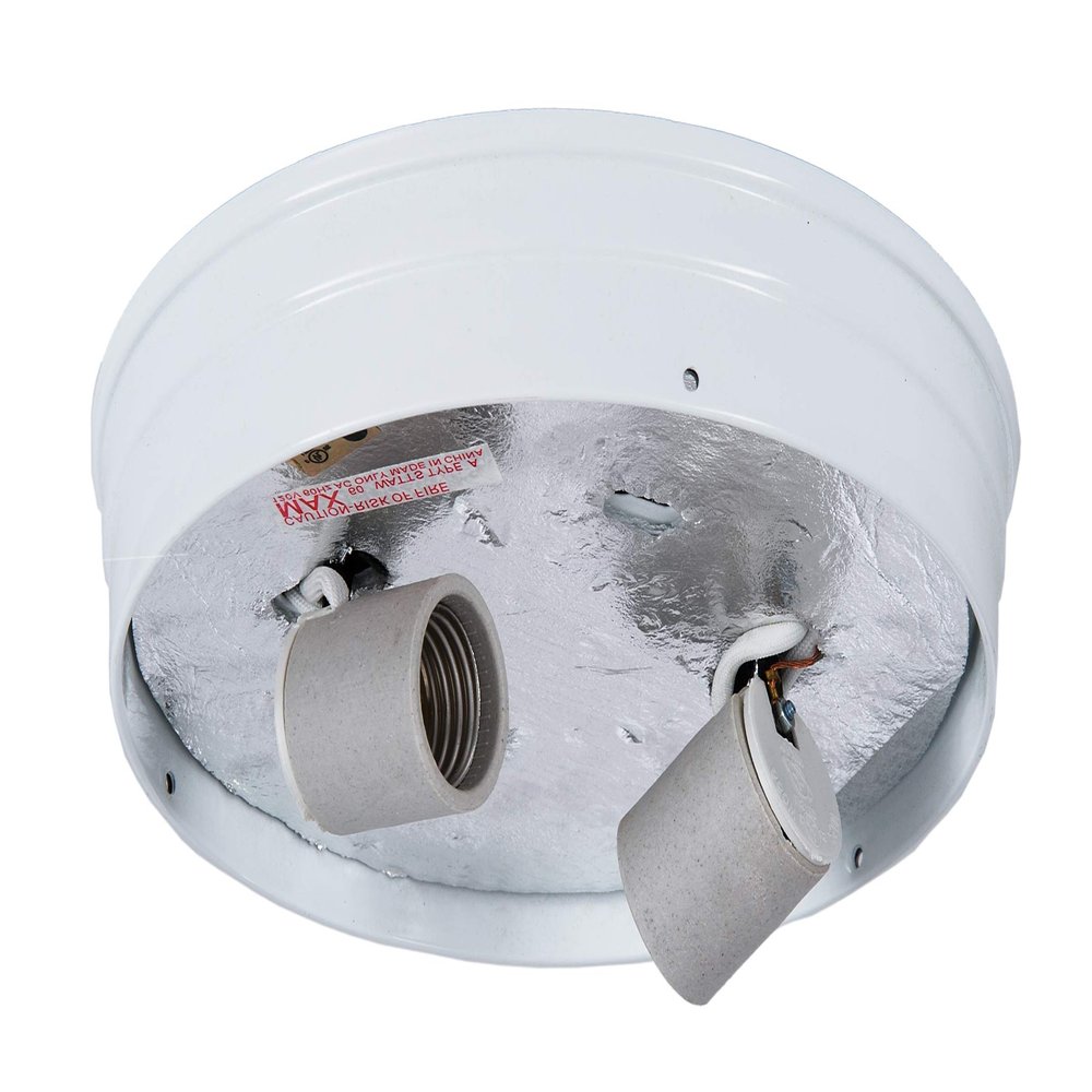 B&P Lamp Flush Mount 8 Inch Wired Shade Holder (White)