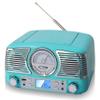 TechPlay QT62BT Turqouise , Retro design compact stereo CD, with AM/FM rotary knob, Wireless Bluetooth reception and USB port. With AUX in and headphone jack view 1