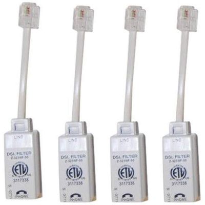ScreenBeam Universally Compatible Inline DSL Phone Filters - 4 Pack (FLTR4DSL02), White
