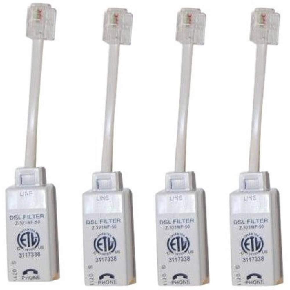ScreenBeam Universally Compatible Inline DSL Phone Filters - 4 Pack (FLTR4DSL02), White