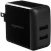 Amazon Basics 24W Two-Port USB-A Wall Charger for Multiple Devices, Space-Saving Design, 12W 2.4A per Port, for iPhone 16/15/14/13/12/11/X, Samsung, and More, Black view 1